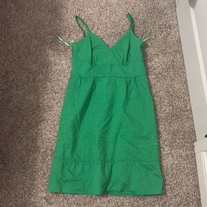 Green mid thigh length dress